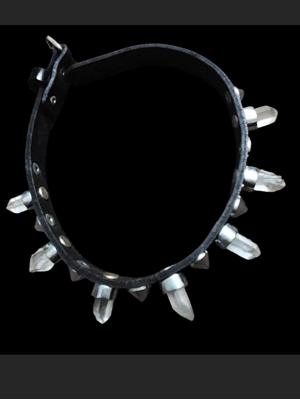 Killstar Crystal Spiked Leather Choker OS